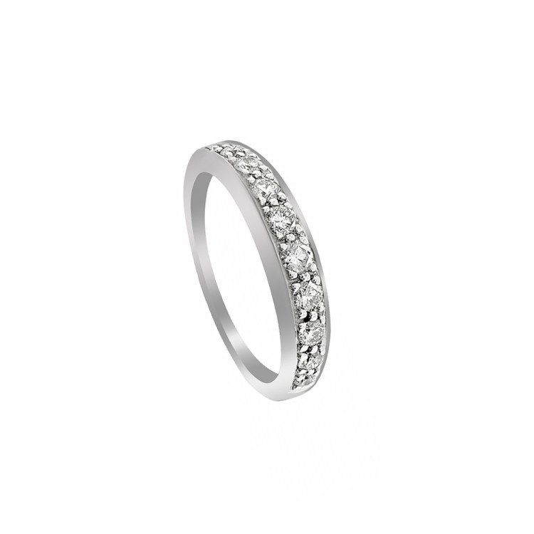 14K White Gold & Natural Diamonds Ring/0.35ct/2.5gr/M291