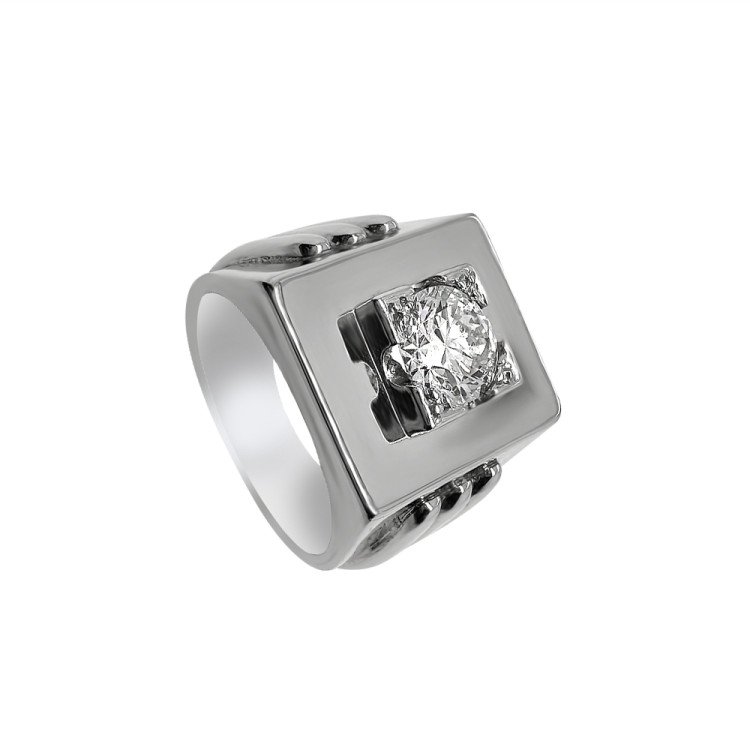 Platinum & Natural Diamonds Ring/0.87ct/14.3gr/M208