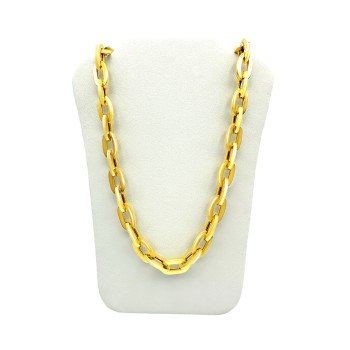 14K Yellow Gold Puffet Paperclip Link/22"/9mm/32.8gr/CHI87S