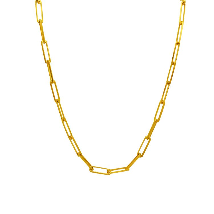 14K Yellow Gold Paperclip Link/22"/3.5mm/10.8gr/CHI129