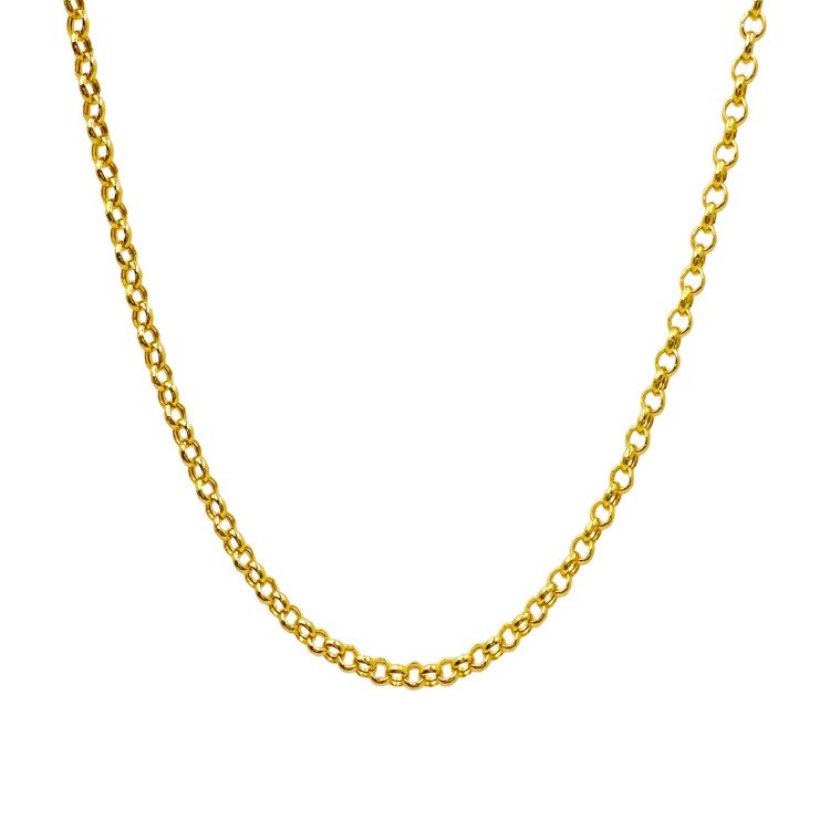 14K Yellow Gold Rolo Link/22"/4mm/10gr/CHI210