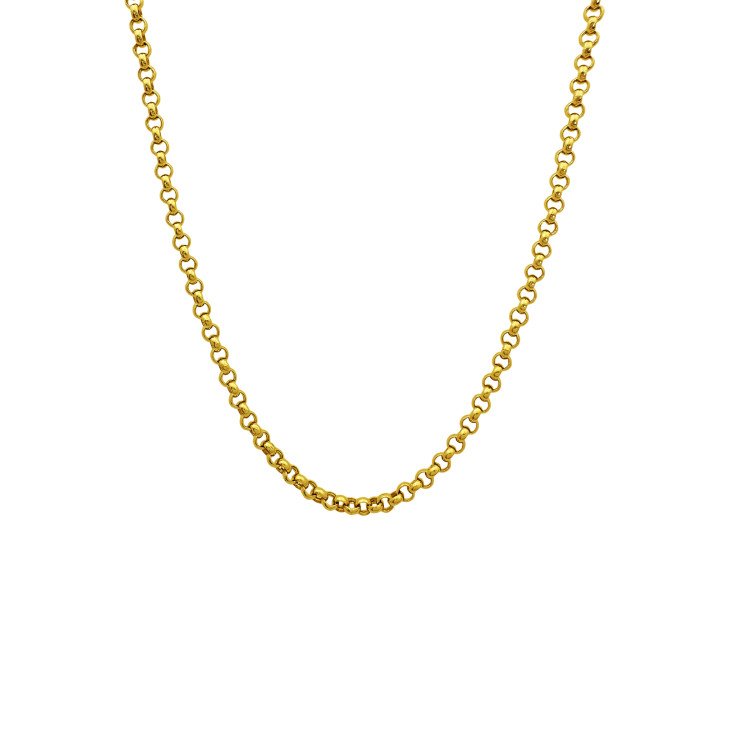 14K Yellow Gold Rolo Link/22"/3.5mm/7.7gr/CHI211