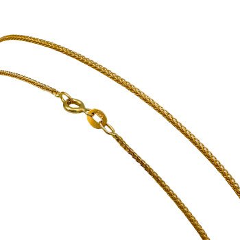 14K Yellow Gold Square Wheat Link/18"/0.9mm/2.5g/CHI161