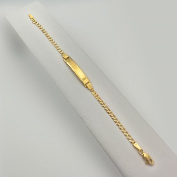 18K Yellow Gold Cuban Link ID Bracelet/6"/4gr/BRI208