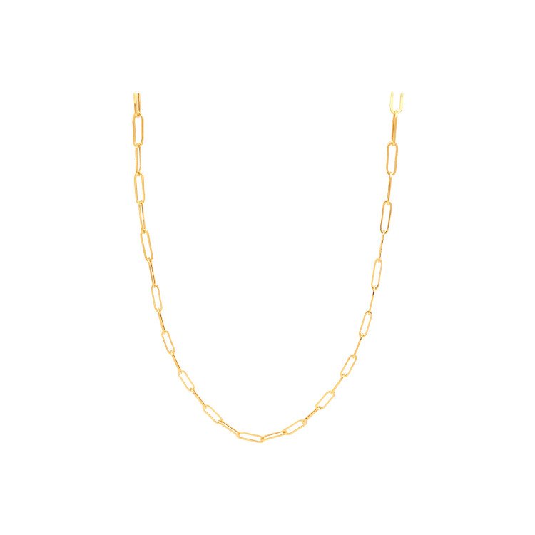 18K Yellow Gold Paperclip Link Chain/18"/2MM/2.8g/CHI242