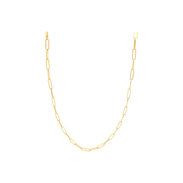 18K Yellow Gold Paperclip Link Chain/16"/2MM/2.5g/CHI241