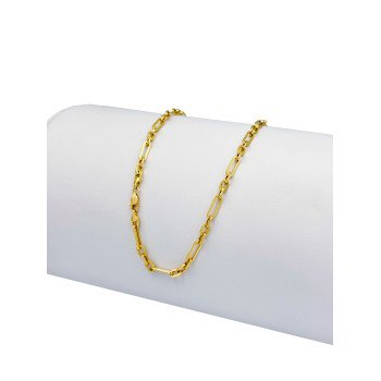 14K Yellow Gold Alternating Cable & Paperclip Link/23"/4.2mm/9.5gr/CHI1