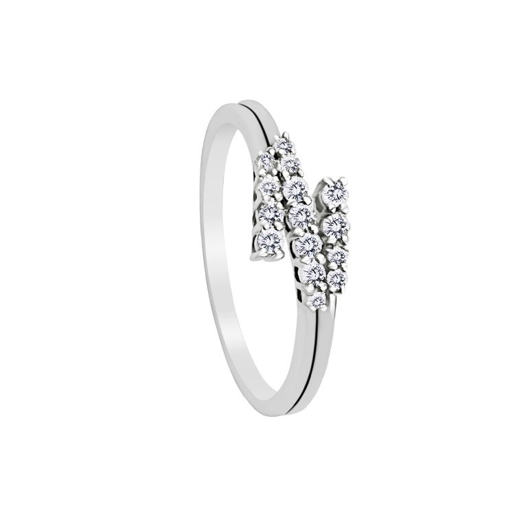 Spiral Spring Diamond Ring in 14k White Gold