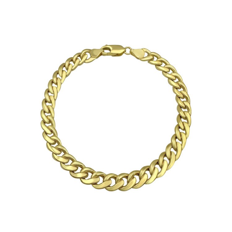 Italian 14k Yellow REAL GOLD Cuban Link Hollow Bracelet