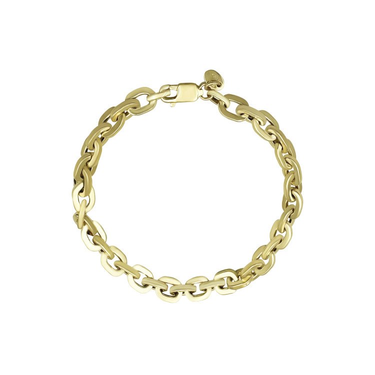 Italian 18k Yellow REAL GOLD Hollow Paper Clip Link Bracelet