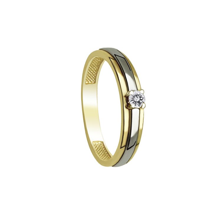 Diamond 14k gold Two-Tone Ring White & Yellow