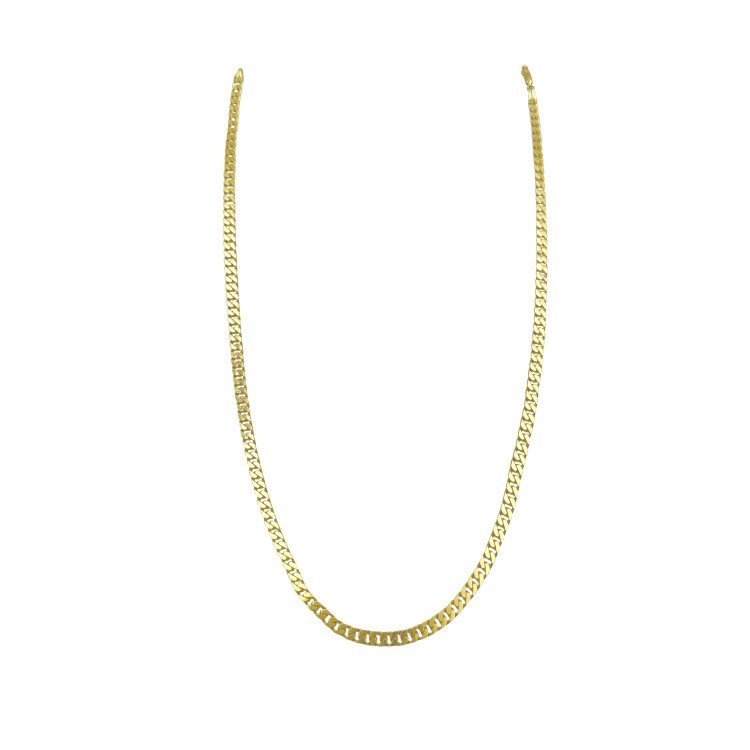 18K ITALIAN FLAT SOLID CUBAN LINK CHAIN NECKLACE / 20" / 4,5MM / 27,5GR / CHI427