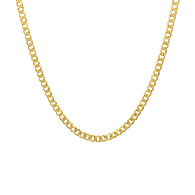 18K ITALIAN Yellow REAL GOLD Cuban Concave Link Chain Necklace 4.8mm, 26” 26.4gr / CHI282