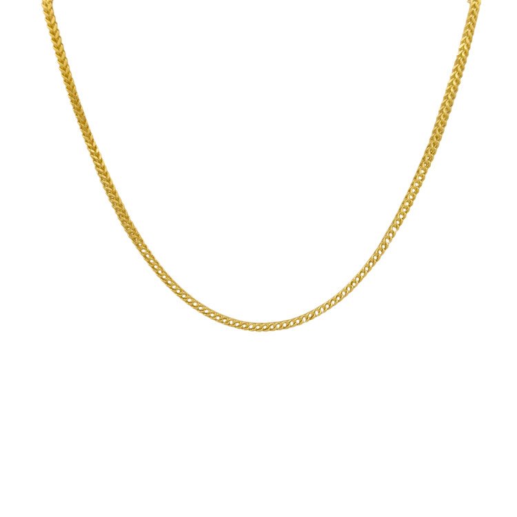 18K Yellow REAL GOLD Hollow Wheat link chain 1.9mm 18” 4.5gr / CHI313