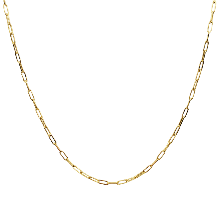 14K Gold Paper Clip Chain /Chi381