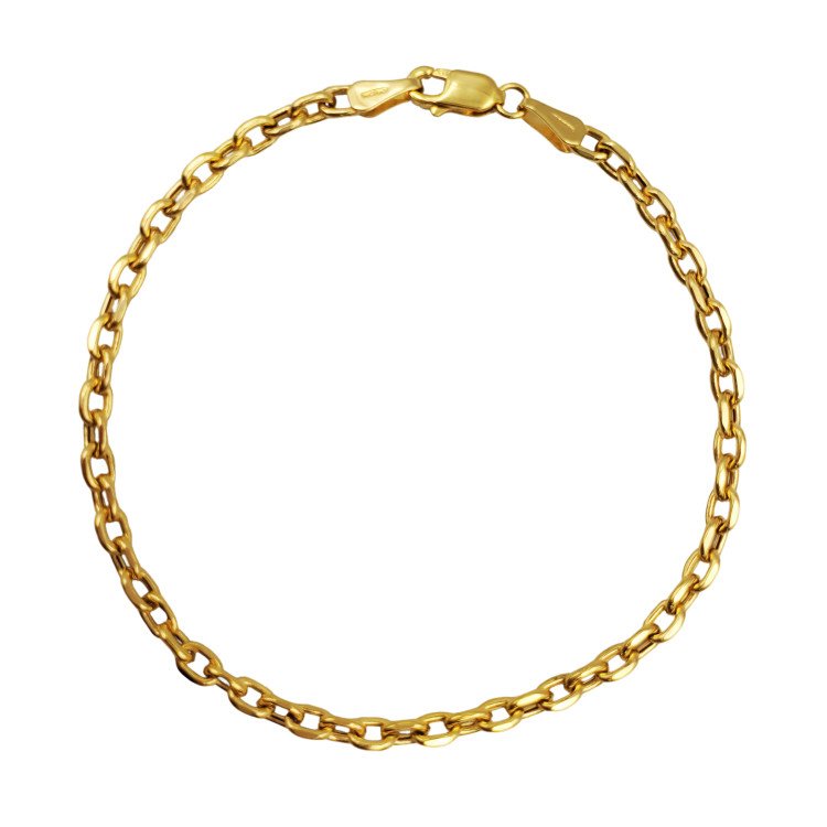 14K ITALIAN YELLOW GOLD CABLE LINK BRACELET / 2.7mm / 7.8"/ 3.1gr / BRI270