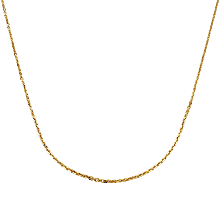 18K ITALIAN YELLOW GOLD DIAMOND CUT CABLE CHAIN / 1.8mm / 20"/ 7.3gr / CHI438