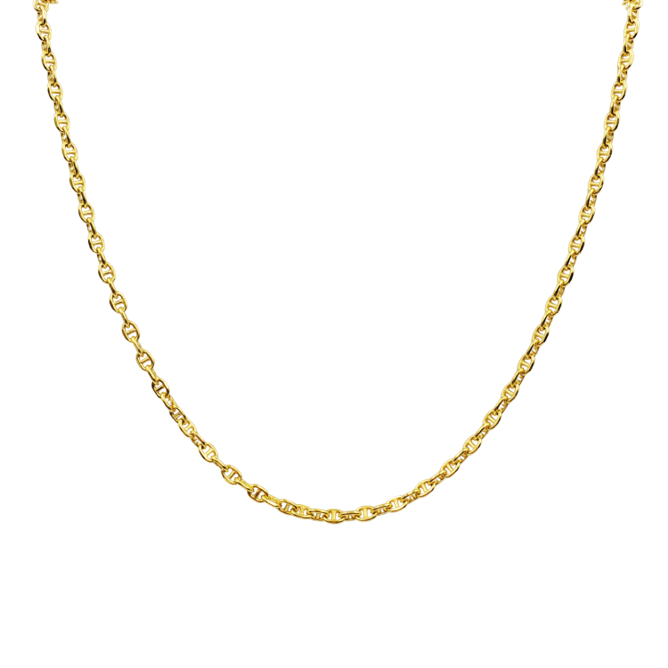 14K ITALIAN YELLOW GOLD MARINER LINK CHAIN NECKLACE / 3.1mm / 16"/ 5.3gr / CHI413