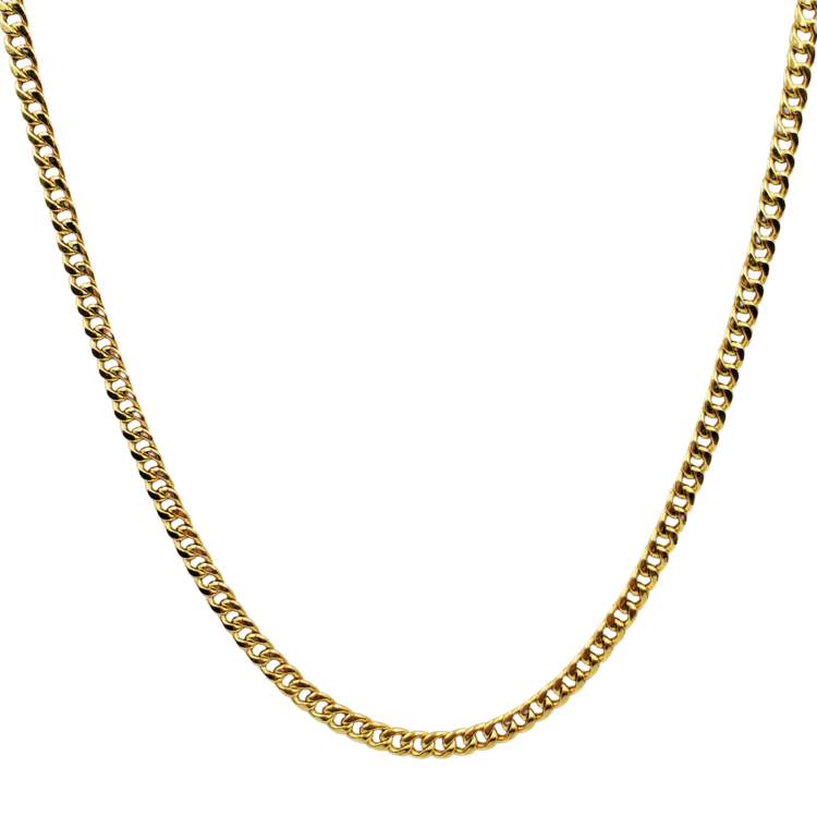 14K ITALIAN YELLOW GOLD CUBAN LINK CHAIN   / 4.4mm / 20"/ 9.3gr / CHI388