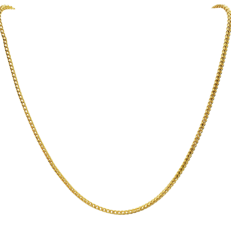 14K ITALIAN YELLOW GOLD FRANCO LINK CHAIN NECKLACE / 2.1mm / 18"/ 5.4gr / CHI384