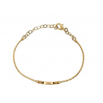 14K Yellow Gold Enameld Evil Eye & CZ Bangle/2"/5.5mm/2.5gr/BANG12